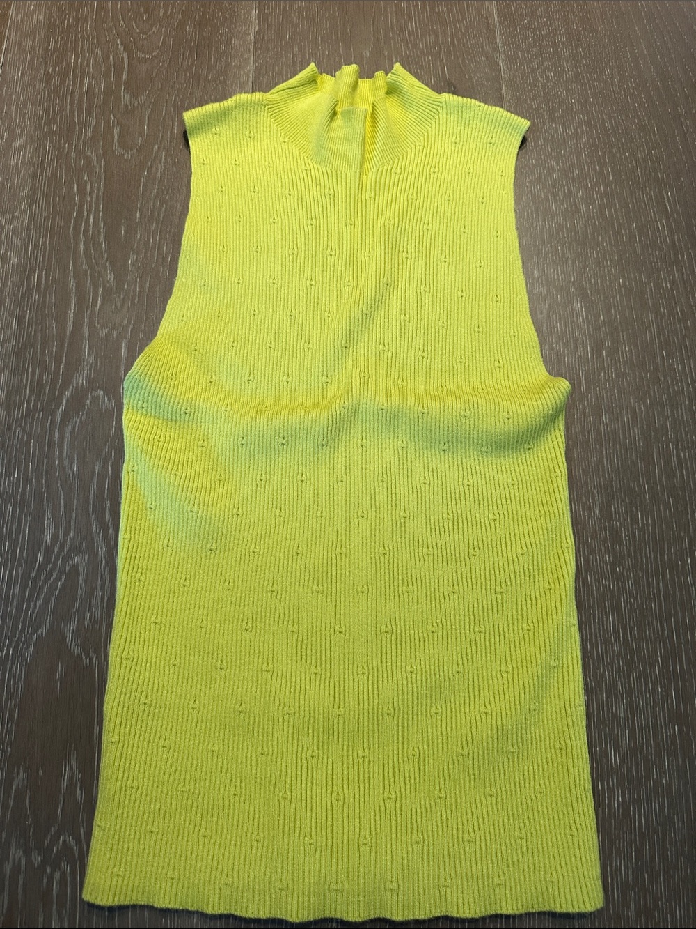Mango Ribbed Sleeveless Mock Neck Tank Size Medium